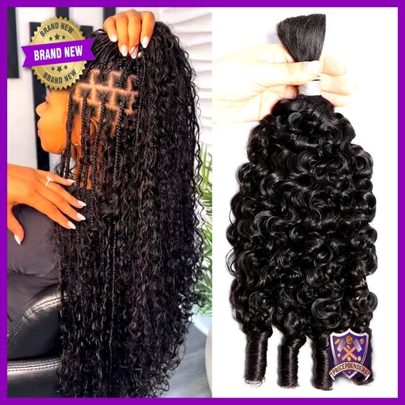 Human Hair Extensions for Bohemian Braids 16 Inch Burmese Curly main image 4